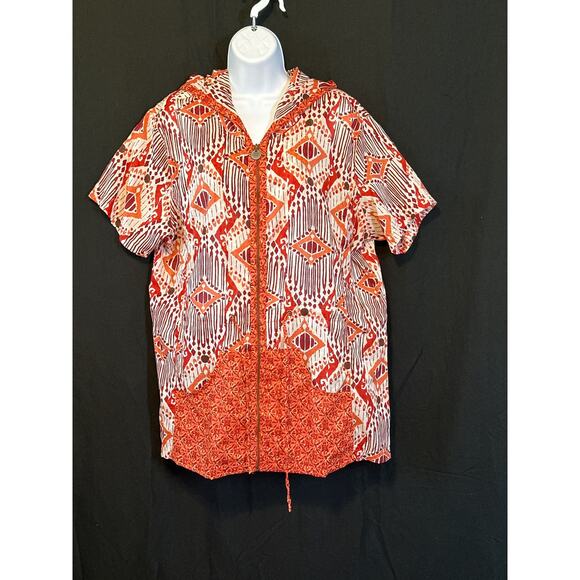 OLEG CASSINI SPORT Linen Gorpcore Utility Safari Streetwear Zip Hoodie Shirt XL - Picture 1 of 15